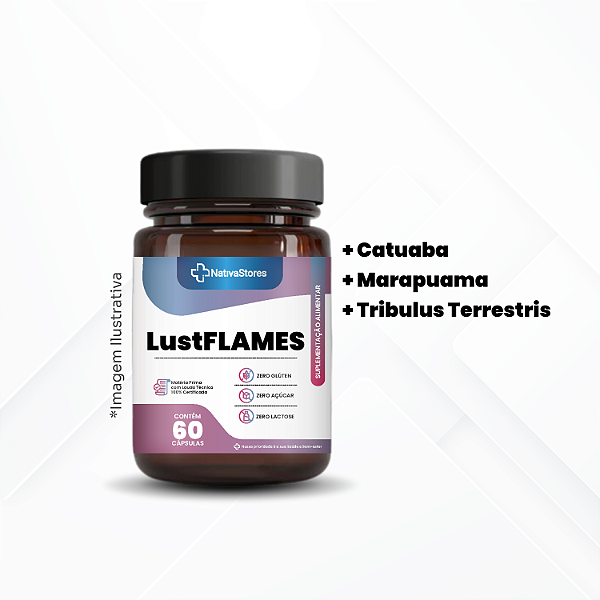 LustFLAMES (Estimulante Sexual Masc e Fem : Catuaba + Marapuama + Tribulus Terrestris)