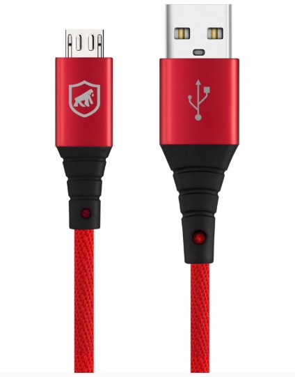 CABO TECH PROOF(SAMSUNG/MOTOROLA/XIAOMI) MICRO USB V8 - VERMELHO - BOM REPARO LOJA
