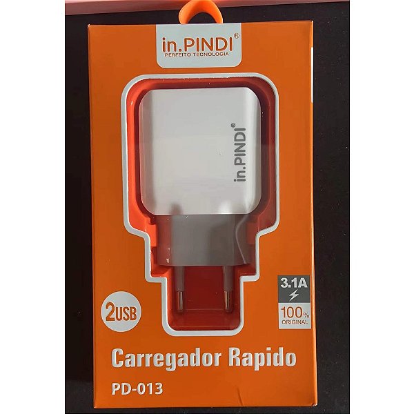 CARREGADOR DE PAREDE INPINDI DUPLA SAIDA USB