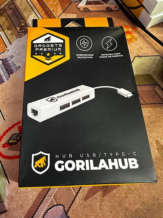 GORILAHUB - TIPO C / TRIPLA SAIDA USB + CONECTOR DE REDE