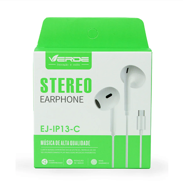 Fone de Ouvido  - Tipo C - Verde