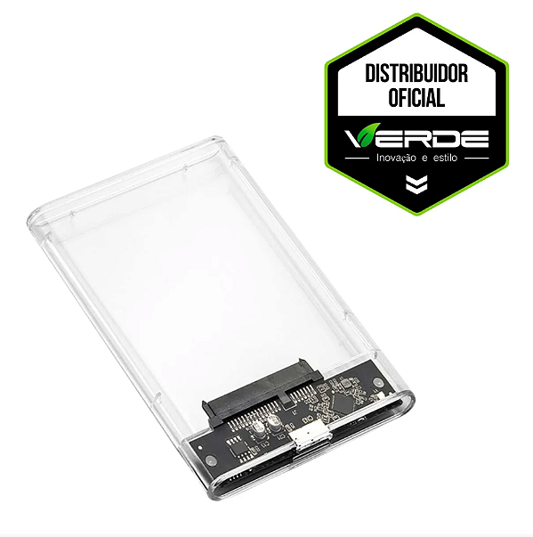 Case Gaveta para HD Externo - Transparente - Verde