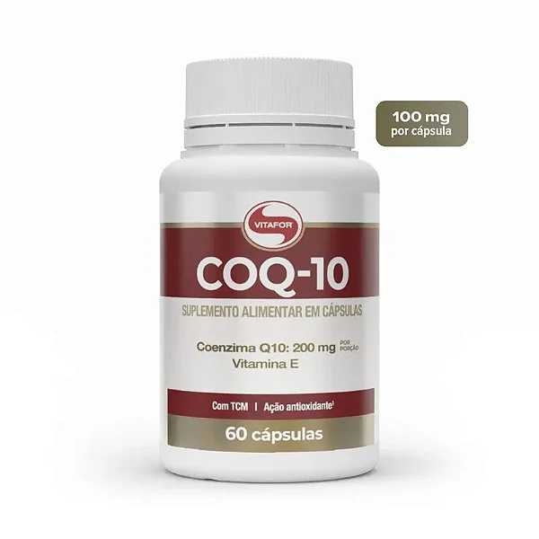 COQ-10: Coenzima Q10 e Vitamina E (200mg) - 60 cap