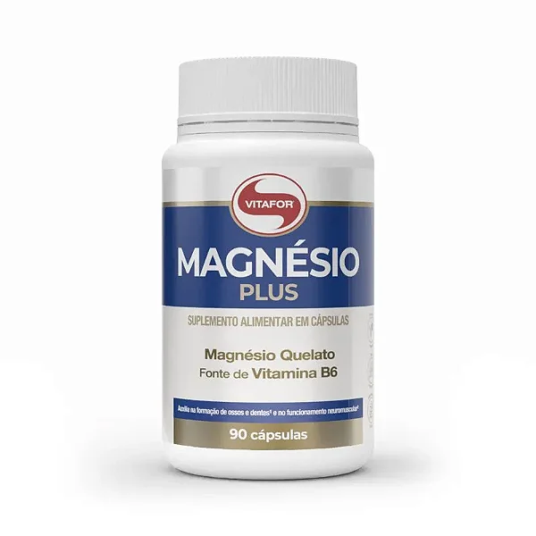 MAGNÉSIO PLUS: Suplemento com Vitamina B6 90 Cápsulas
