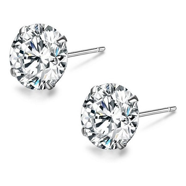 Brinco de Prata 925 Zircônia 10mm
