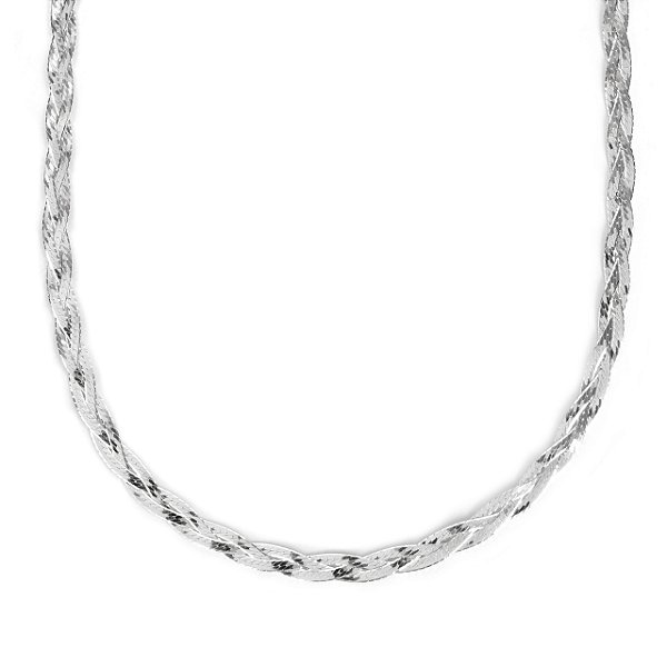 Colar de Prata 925 3 Fios Trançado 45cm