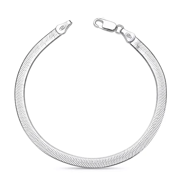 Pulseira de Prata 925 Laminada Fio Largo 4mm