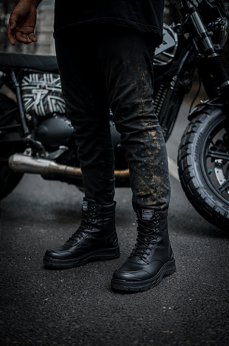 Bota Coturno Militar em Couro semi impermeável Marotto Cobra 12100