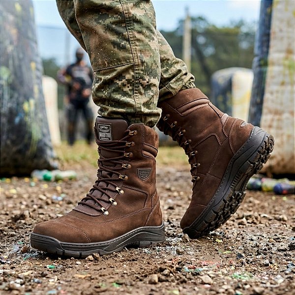 Bota Coturno Militar couro semi impermeável Marotto Aviador 12000