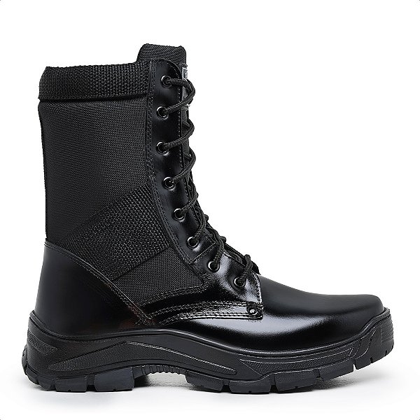 Bota Coturno Militar em Couro com Zíper Marotto Bravo 8800