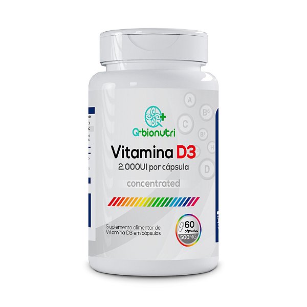 Vitamina D3 2.000UI 60 Capsulas (500mg) - Bionutri
