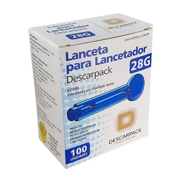 Lanceta 28G C/ 100 UND - Descarpack