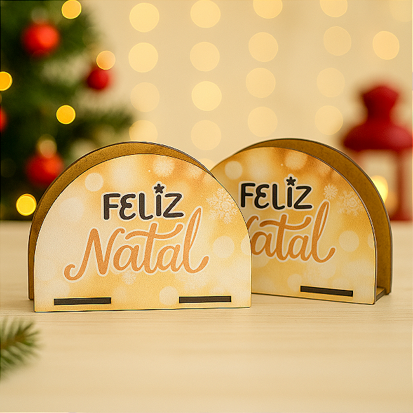 Kit c/ 2 Porta Guardanapos Feliz Natal em MDF