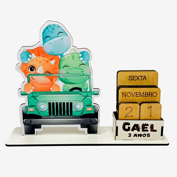 Calendário Permanente Dino Baby Cru