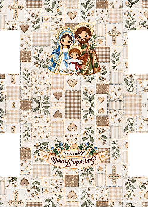 Recorte Sublimado Necessaire Box - Santinhos Patchwork