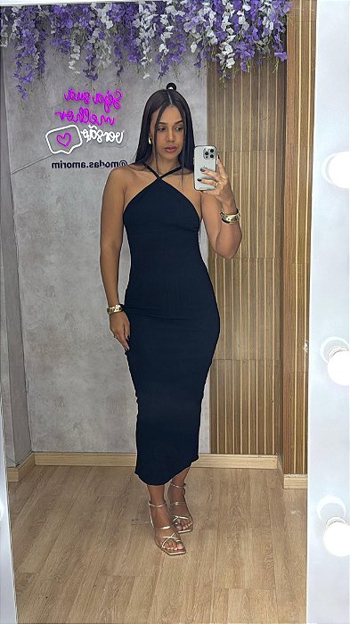 Vestido Midi Canelado