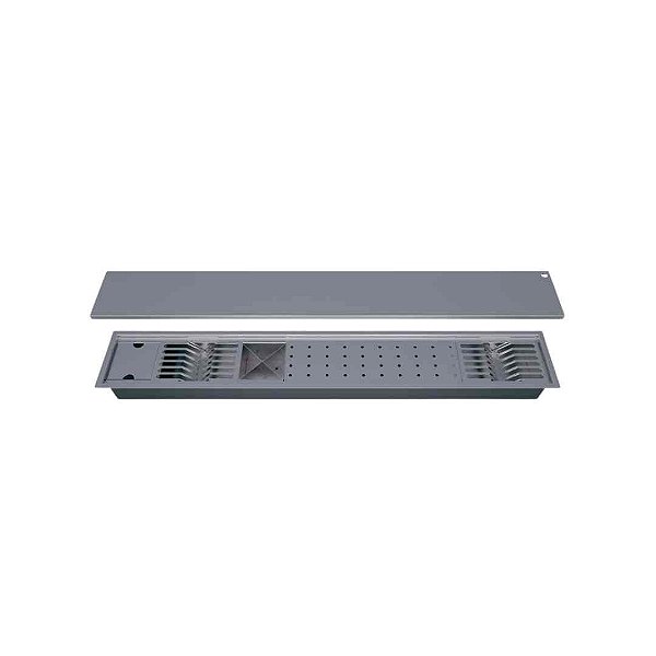 Calha Gourmet Inox Tamanho 19x120 cm + Tampa Ecosul