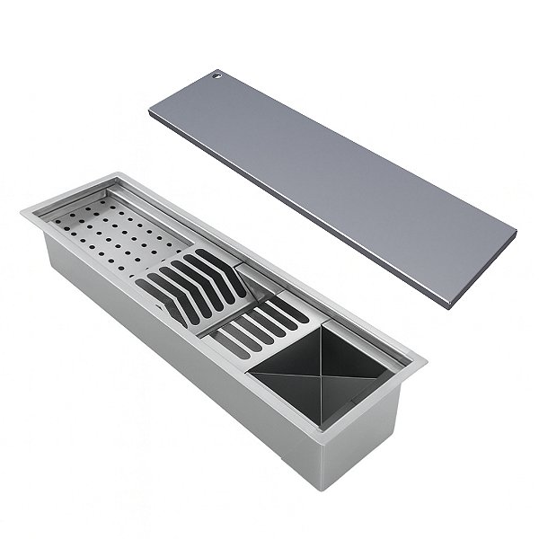 Calha Gourmet Inox Tamanho 19x62 + Tampa Ecosul