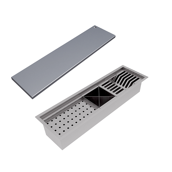 Calha Gourmet Inox Tamanho 19x62 + Tampa Ecosul