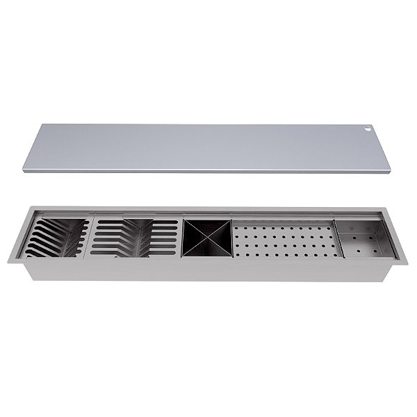 Calha Gourmet Inox Tamanho 19x92 + Tampa Ecosul