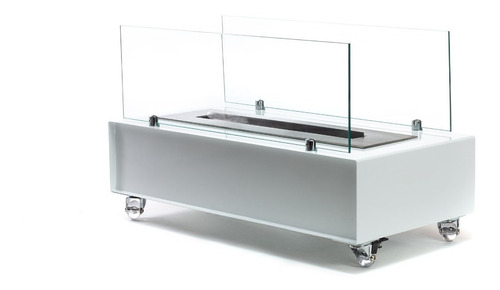 Lareira Ecológica A Álcool Ou Etanol Aço Branca 60cm