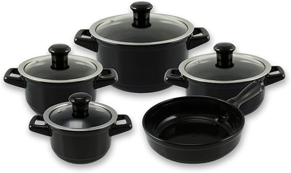 Jogo de Panelas de Cerâmica Duo Smart 5 Peças – Preto | Ceraflame
