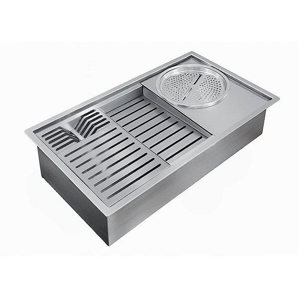 Cuba Gourmet Workstation Inox 74x44x20 com Acessórios