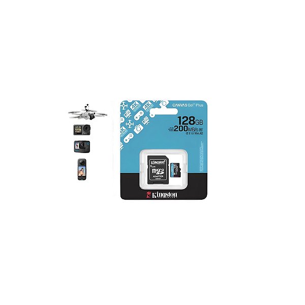 Cartao De Memoria Kingston Micro Sdxc 128gb U3 V30 A2 Canvas Go Plus