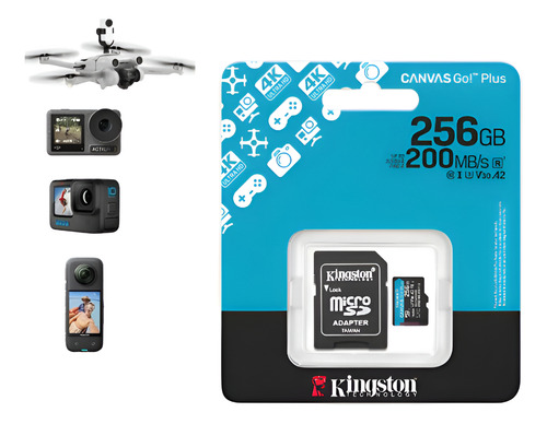 Cartão De Memória Micro Sdxc 256gb 4k Kingston Sdcg3/256gb
