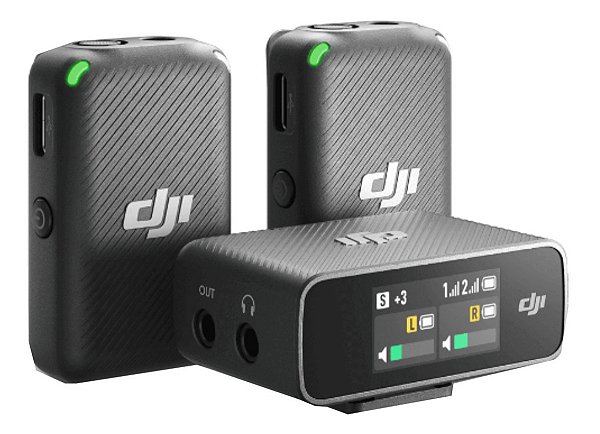 Microfone DJI Mic (2 Microfones, 1 Receptor e 1 Base de carregamento) BR - DJI108