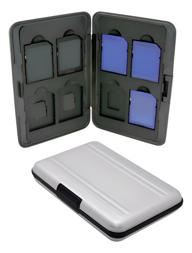 Case Alumínio Cartão Memória 8xsd 8xmicrosd Vibe Shoot Prateado