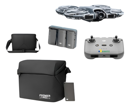 Kit Drone Dji Neo 2 Fly More Combo 3 Baterias Com Bag Couro - Cinza DJI071