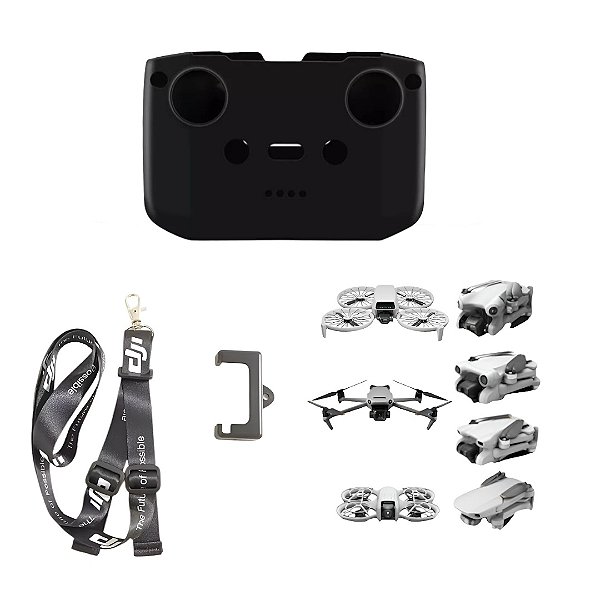 Capa Controle Drone Dji Rcn1 Mini 2 3 E Correia Ajustável PRETO