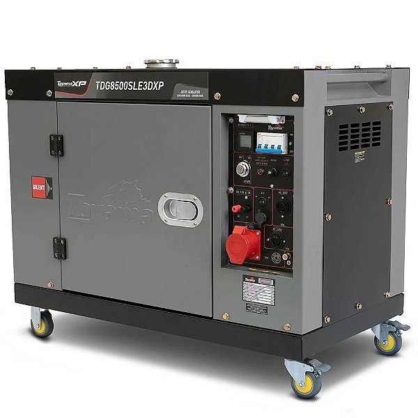 Gerador de energia TOYAMA DIESEL TDG8500SLE3DXP Cabinado Trifasico 220v 7.5KVA Partida Eletrica Com AVR APTO ATS