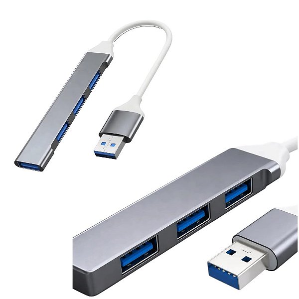 Hub Usb 3.0 4 Entradas Adaptador Alta Velocidade