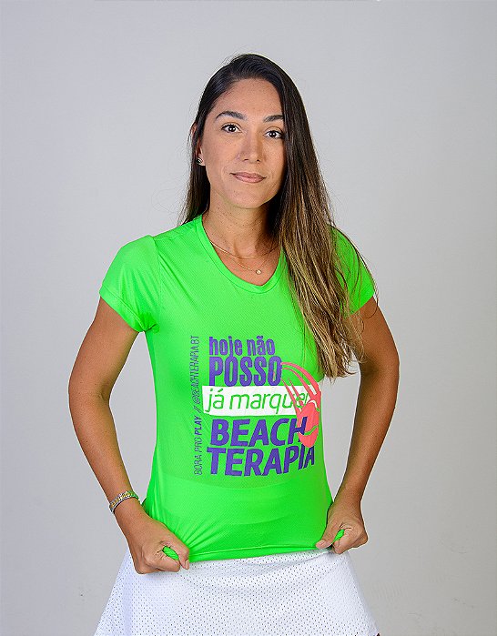 Camisa  Baby Look Manga Curta Hoje Não Posso