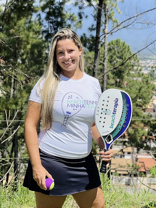 Camisa Baby Look Manga Curta- Beach Tennis MInha Terapia