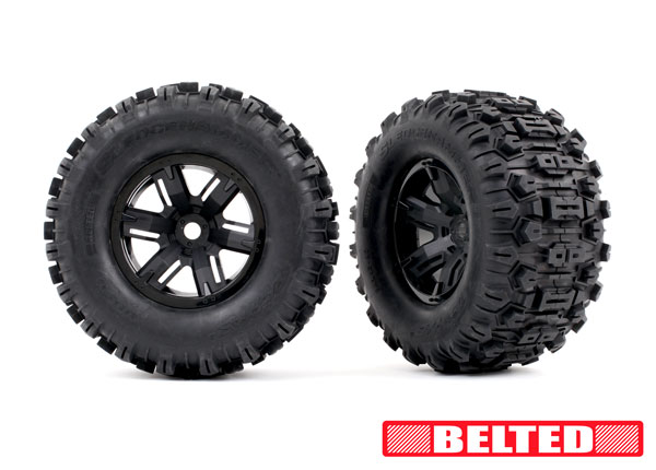 RODAS E PNEUS TRAXXAS XMAXX BLK WHL MAXX AT TIRE