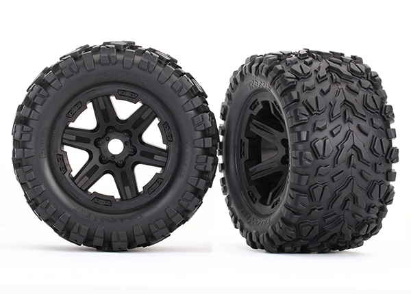 RODAS E PNEUS TRAXXAS E-REVO / SLEDGE BLK/TALON