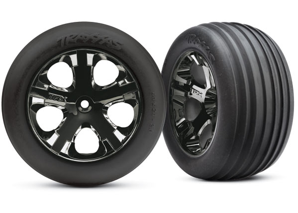 RODAS E PNEUS TRAXXAS RUSTLER DIANTEIRA ALL STAR BLK CROMO