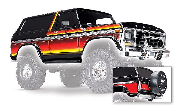 BOLHA TRAXXAS BRONCO PRETA COM ADESIVOS E ACESSORIOS - 8010X