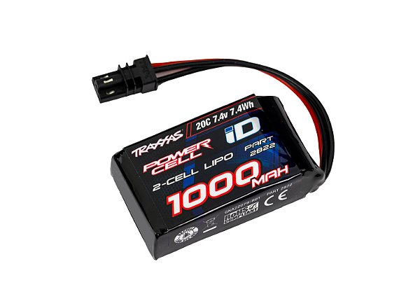 BATERIA LIPO 2S 1000MAH 20C 7,4V COM CERTIFICAÇÃO TRAXXAS iD