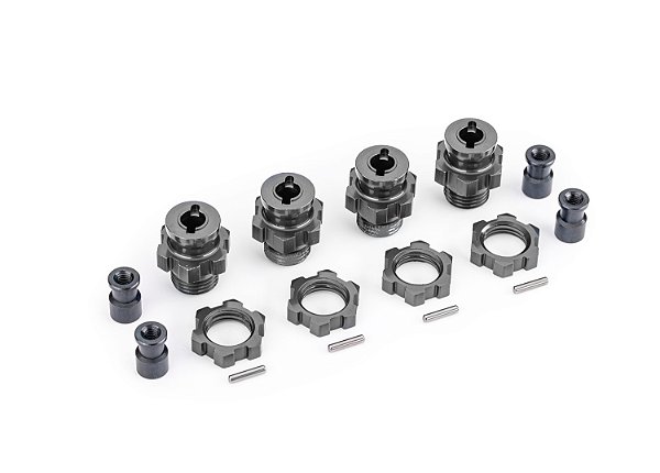 Traxxas Cubos de alumínio cinza de 17 mm com porcas (4)