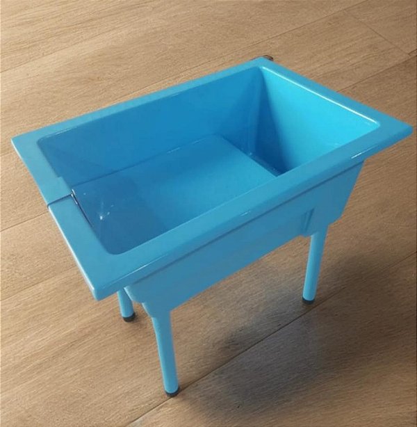 BANHEIRA PEQUENA COM DEGRAU AZUL PES ANTI-FERRUGEM