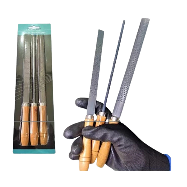 Jogo de Lima Grosa pra Madeira Profissional Casquear 3 Peças