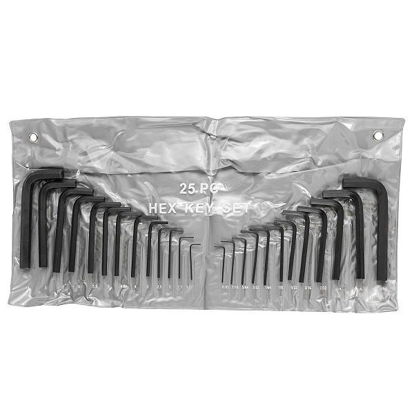 Jogo Chave Allen 25 peças 1.27-10 mm/0.05"-3/8"