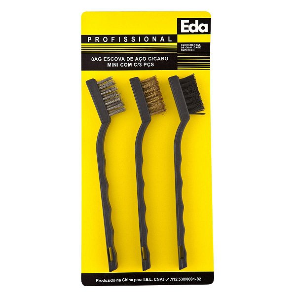 ESCOVA DE ACO MINI C/3 PCS