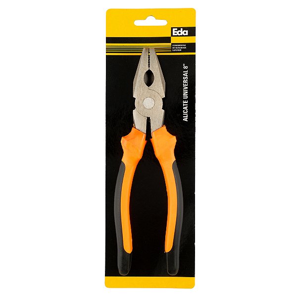 Alicate Universal 8" Cabo Laranja e Preto