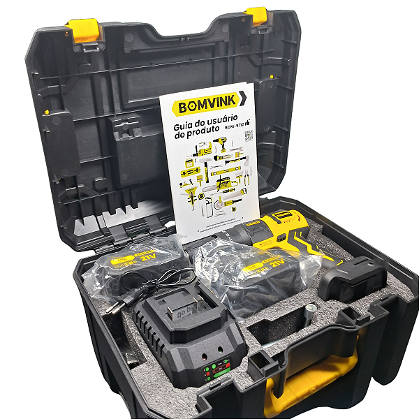 Parafusadeira Multifuncional Kit 8 Em 1 A Bateria 21v Bomvink Motor Sem Escova Com Maleta BOM-9712