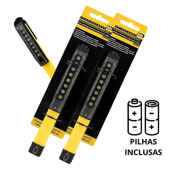 Lanterna De Bolso Tipo Bastão Caneta Com 8 Leds Laterais E Imã Magnético Eda Profissional 9SM